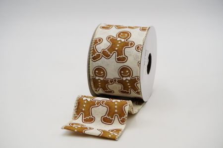 Gingerbread Men Wired Ribbon_KF6446GC-2-2_Ivory